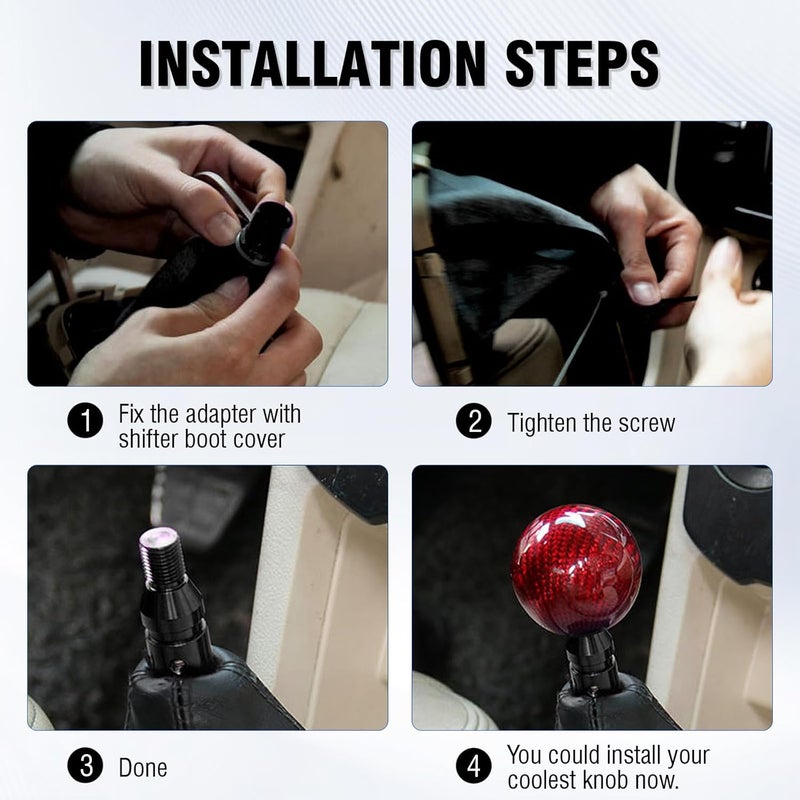 ANDO RACING Universal Gear Shift Knob Adapter 12x1.25,Aluminum Alloy Shifter Knob Adapter,Gear Shift Adapter for Non-Threaded Manual Shifters M12x1.25(Blue) - Image 5
